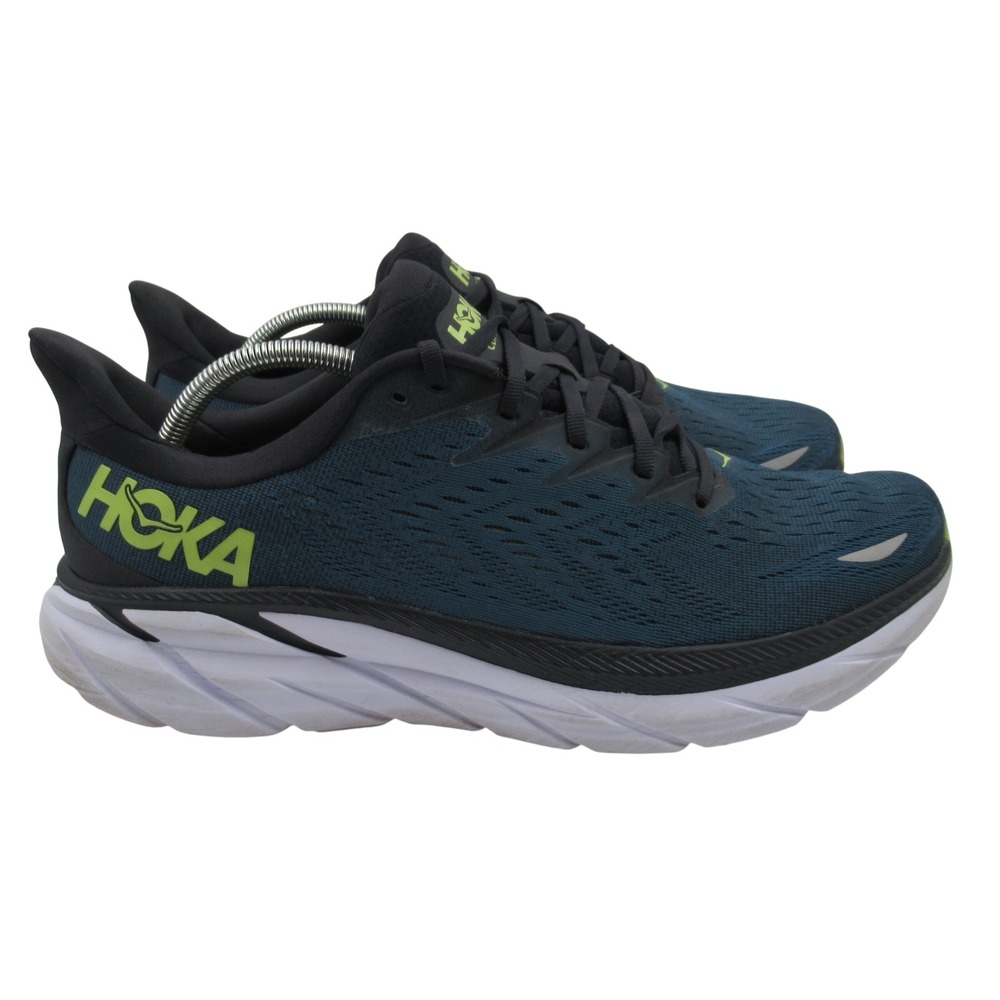 Hoka One One Clifton 8 Mens Running Shoes Blue Lime 1119393 BCBT Size 12D